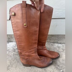 Sam Edelman Cognac Penny Equestrian Leather Boots Size 7